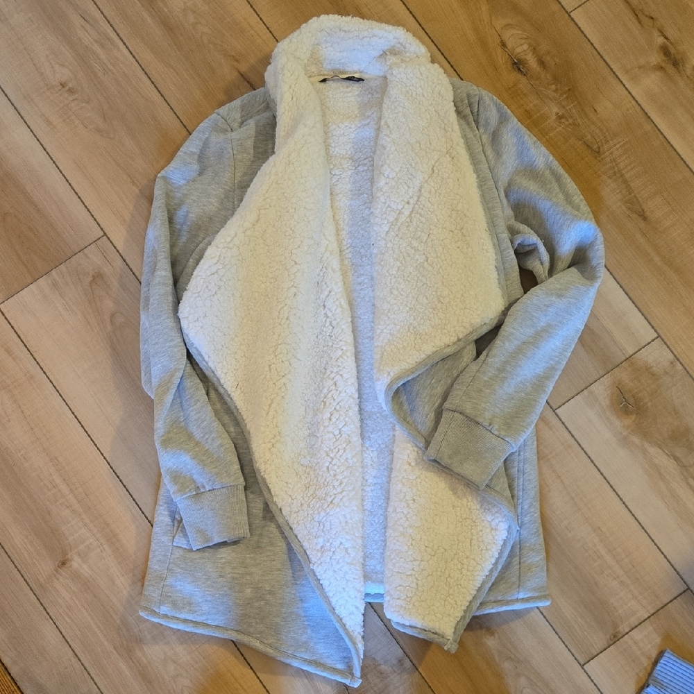 Abercrombie & Fitch Cream Sherpa Cardigan